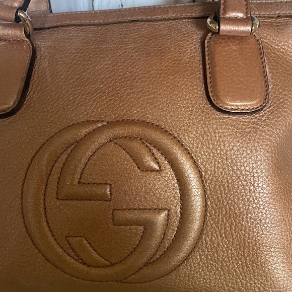 Authentic Gucci soho two way bag satchel crossbody Japan exclusive rose gold. - Picture 2 of 16